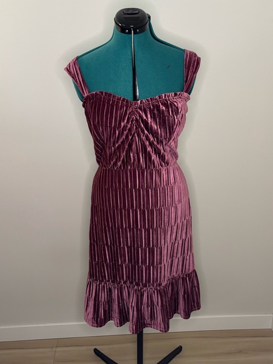 Betsey Johnson Dresses & Skirts - Betsey Johnson Velvet Velour Party Dress in Mauve Pink - Size XL